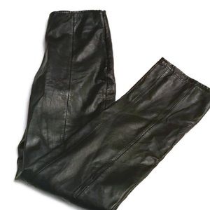 Vakko 100% Leather Pants In Black Sz 8